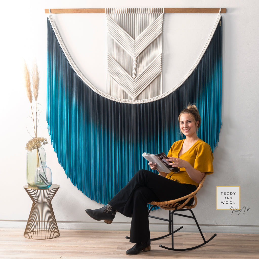 Macrame wall hangings and sustainable art