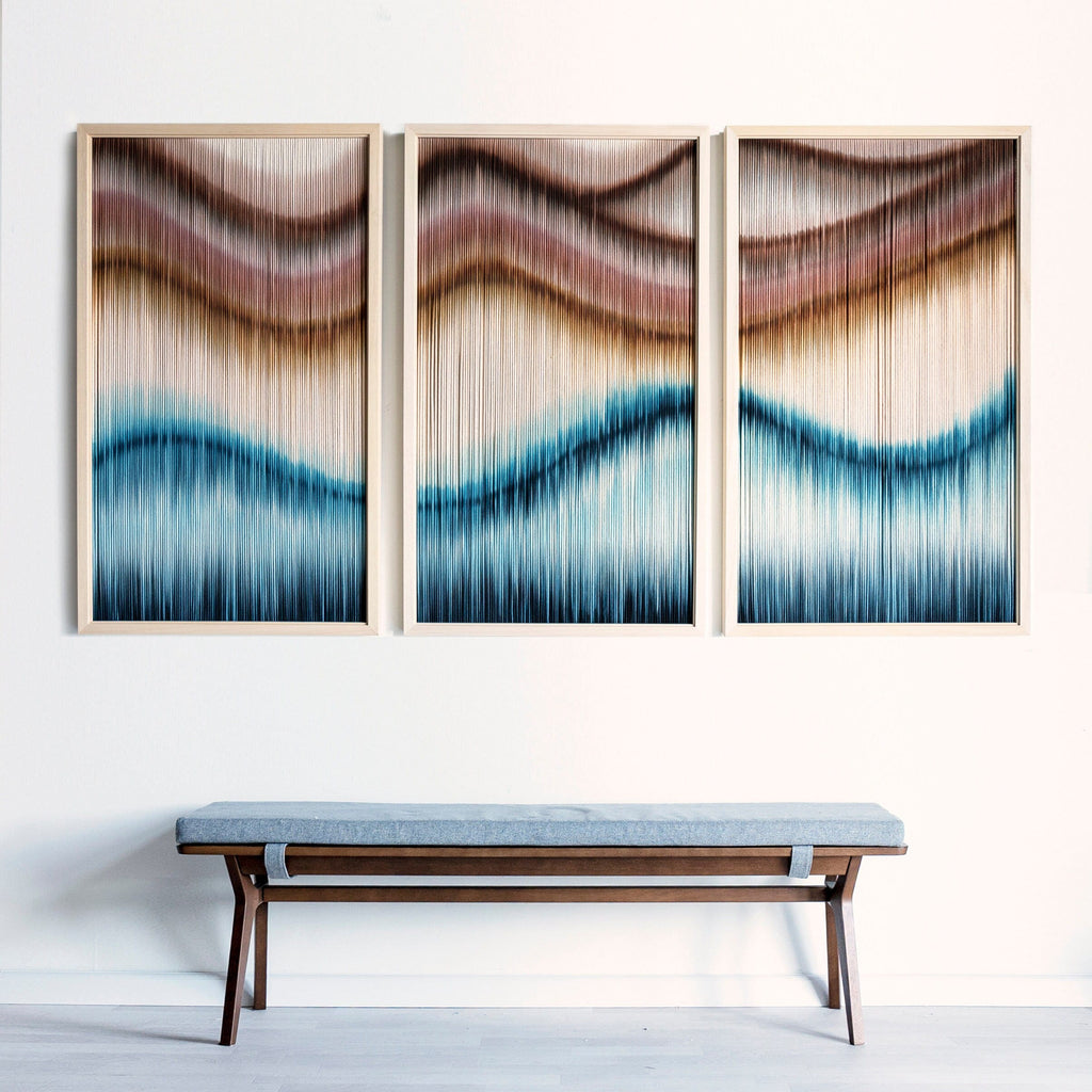 Framed Textile Art Triptych