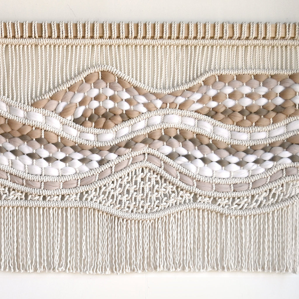 Gorgeous Neutral Wall Hanging - Beige Textile Art - Contemporary Wall Art - 'Kelsey' [Made-to-order]