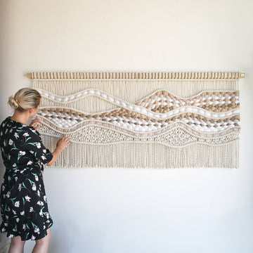 Gorgeous Neutral Wall Hanging - Beige Textile Art - Contemporary Wall Art - 'Kelsey' [Made-to-order]