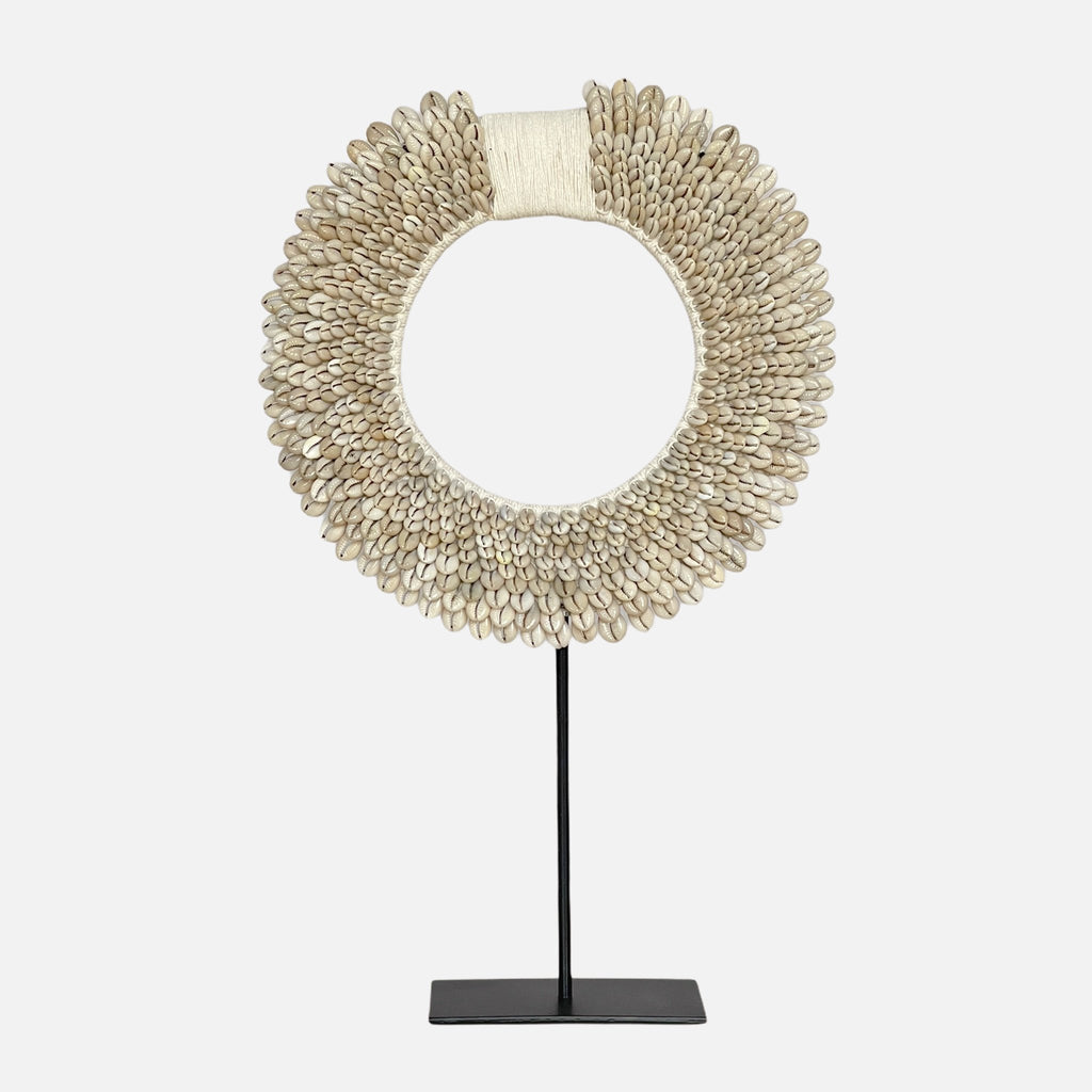 Cowrie Sunrise Shell Decor on Stand,Teddy and Wool,
