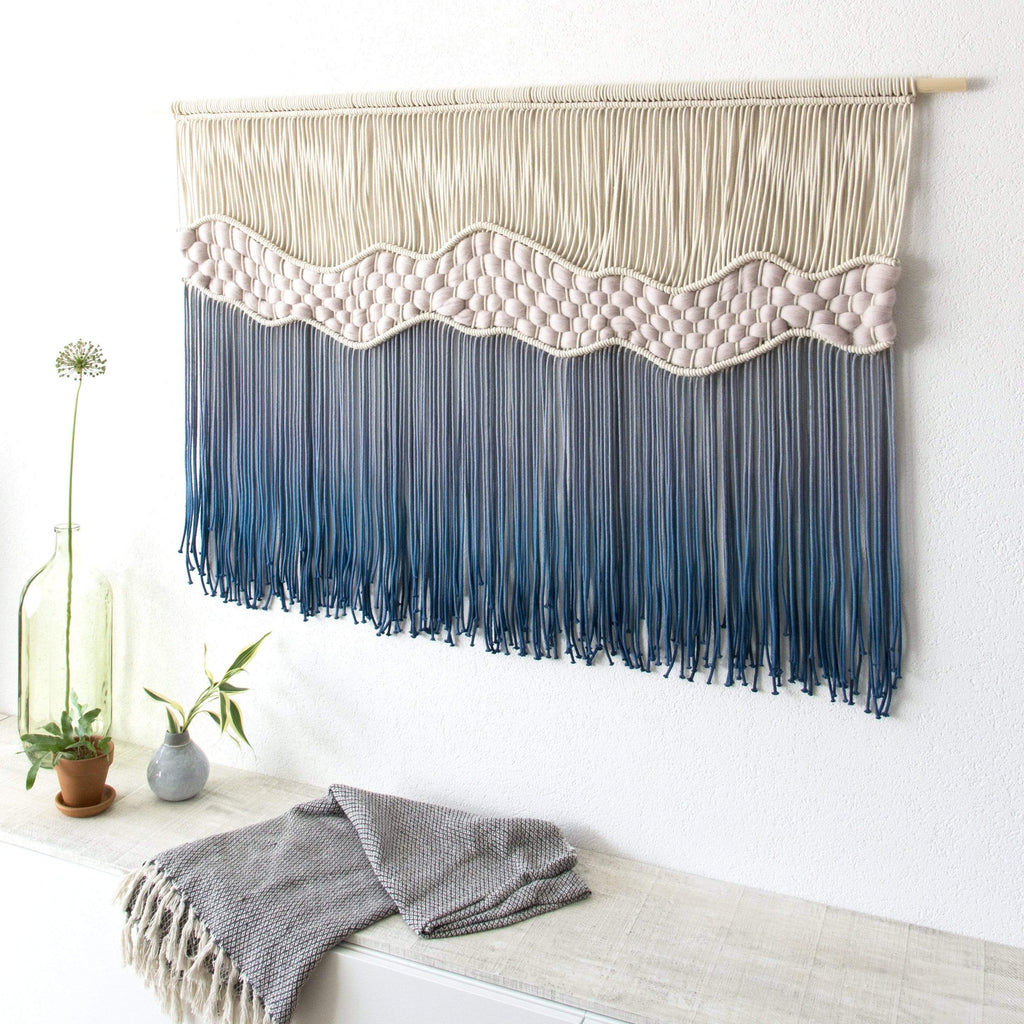 Extra Large Macrame Wall Hanging - "Where The Waves Break",Teddy and Wool,Fiber Art